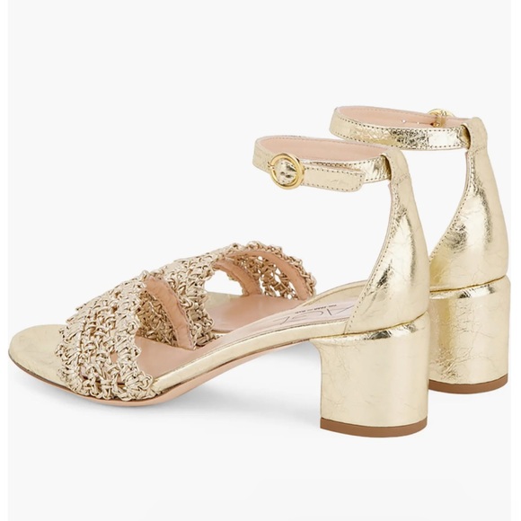 AGL
Crochet Penny Block Heel Sandal in Golden Platino color size 36.5 US 6.5 - Picture 2 of 14